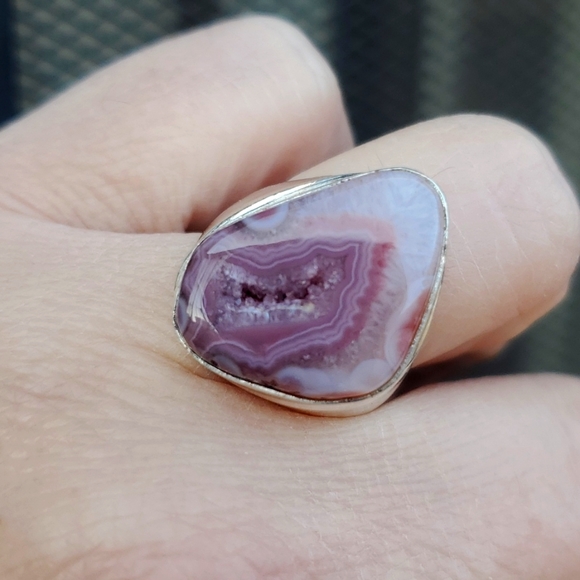 New Men's Solar Quartz Agate 925 Silver Ring. - Picture 2 of 16